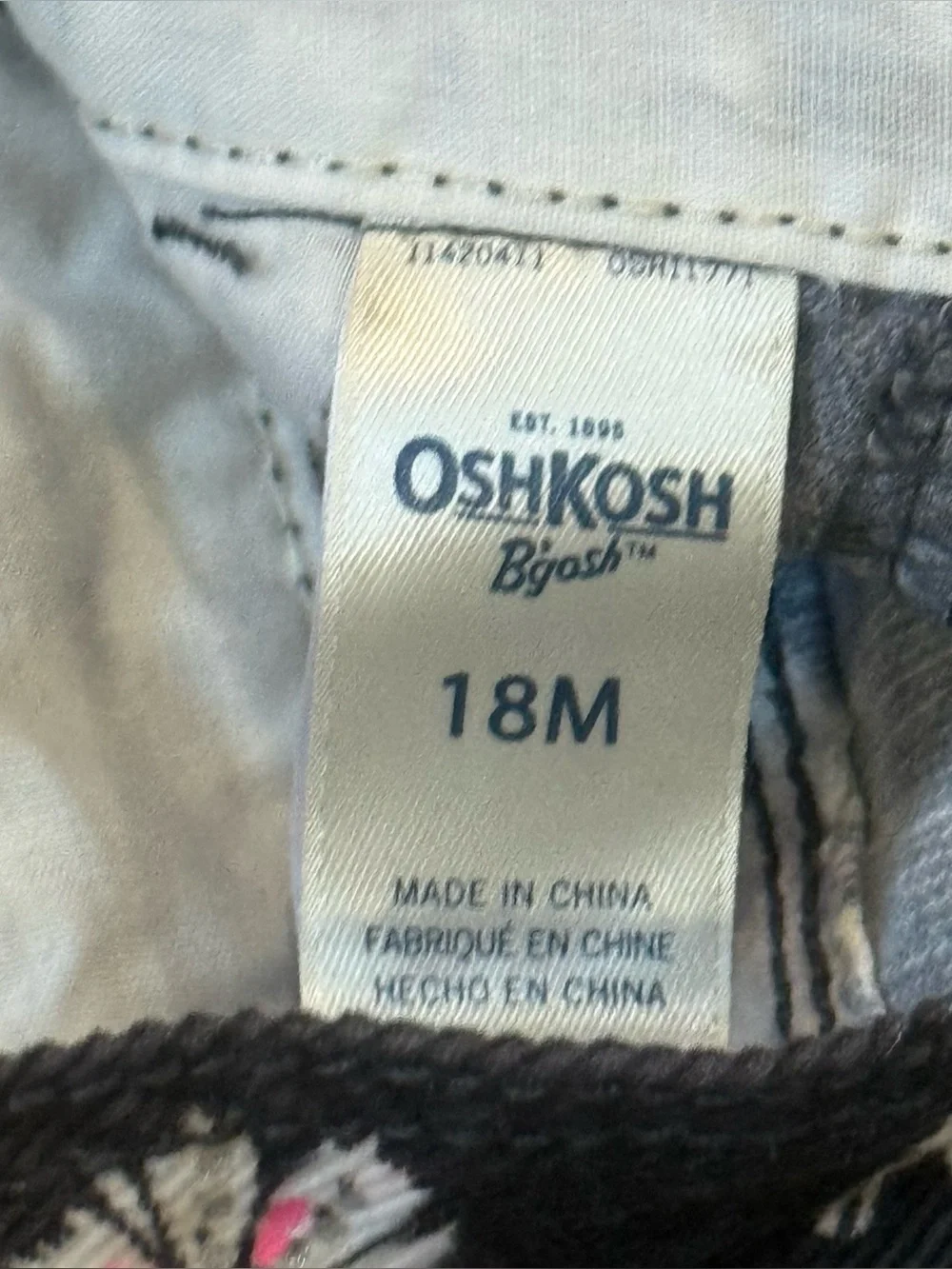 OshKosh B'Gosh Girls 18 Mo Baby Toddlers Daisy Floral Corduroy Overalls Vestbak